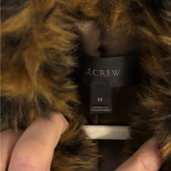 J. Crew Animal Print Faux Fur Vest - Picture 2 of 2